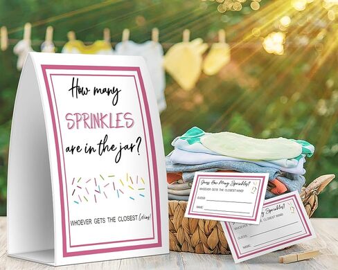 How Many Candies Are In The Jar, Baby Shower Games, Baby Shower Decorations - One Sign and 50 Cards(MANY011) in Saudi Arabia