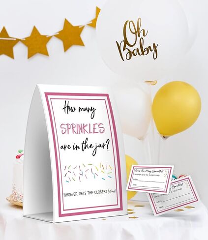 How Many Candies Are In The Jar, Baby Shower Games, Baby Shower Decorations - One Sign and 50 Cards(MANY011) in Saudi Arabia