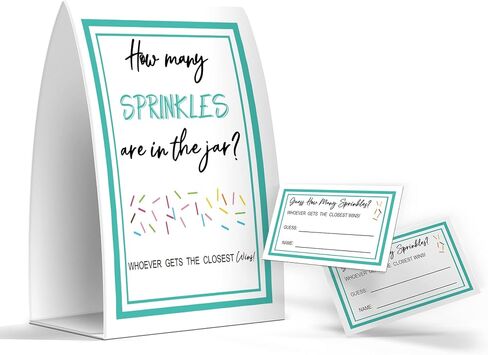 How Many Candies Are In The Jar, Baby Shower Games, Baby Shower Decorations - One Sign and 50 Cards(MANY011) in Saudi Arabia