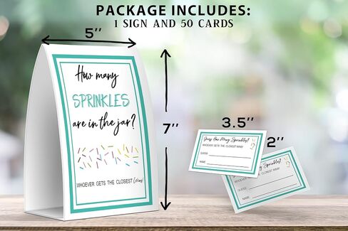 How Many Candies Are In The Jar, Baby Shower Games, Baby Shower Decorations - One Sign and 50 Cards(MANY011) in Saudi Arabia