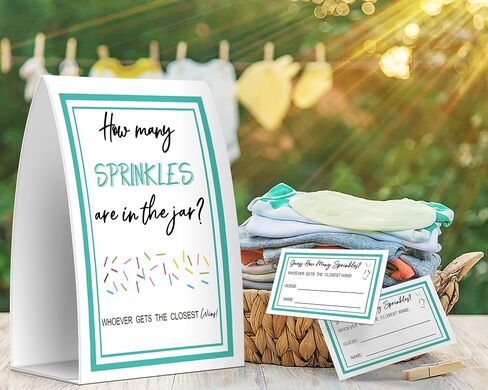 How Many Candies Are In The Jar, Baby Shower Games, Baby Shower Decorations - One Sign and 50 Cards(MANY011) in Saudi Arabia