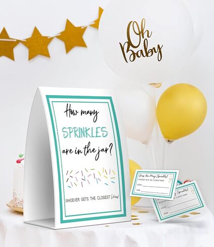 How Many Candies Are In The Jar, Baby Shower Games, Baby Shower Decorations - One Sign and 50 Cards(MANY011) in Saudi Arabia