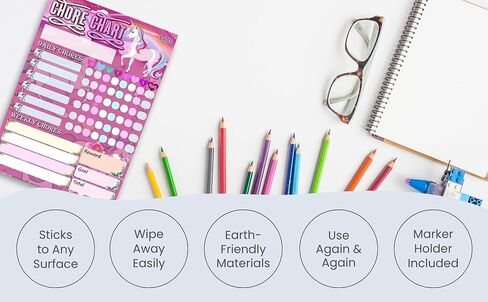 Lulet Magical Chore Chart for Kids, Chore Chart for Kids Sticks to Any Surface, Kids Chore Chart for Kids, Astronaut Chore Chart, Blue Chore Chart, Boy Chore Chart, Reward Chart for Kid,Marker in Saudi Arabia