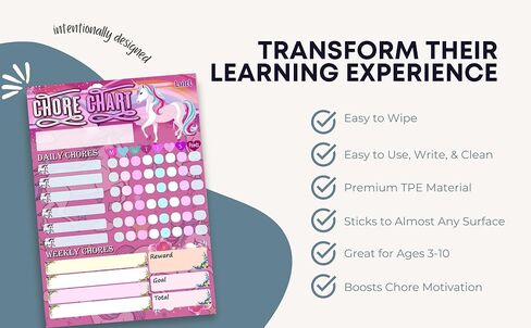Lulet Magical Chore Chart for Kids, Chore Chart for Kids Sticks to Any Surface, Kids Chore Chart for Kids, Astronaut Chore Chart, Blue Chore Chart, Boy Chore Chart, Reward Chart for Kid,Marker in Saudi Arabia
