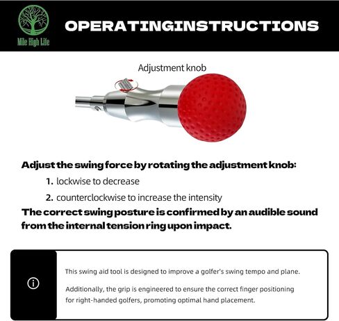 Mile High Life Golf Tempo Trainer | Golf Grip Trainer | Golf Swing Training Aid | Two Weight Configuration Options | for Right-Handed Golfer… in Saudi Arabia