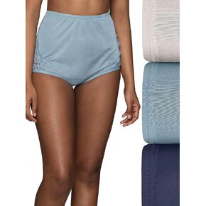 سراويل داخلية قصيرة للسيدات من Vanity Fair ذات خصر عالٍ، دانتيل نوفو - 3 قطع - خوخي من فضلك/أحمر خدود مخبوز/أبيض جليدي in Kuwait