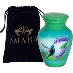 سمارا جرة تذكارية صغيرة مع حافظة مخملية | اختر من بين الوان فريدة | رمز معدني صغير لمشاركة جميلة للرماد البشري او الحيوانات الاليفة. (منارة، تذكار) متعددة الالوان SN16112102 in Kuwait