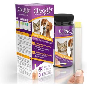 CheckUp Protein Urine Testing Strips for Cats and Dogs - Detection of Protein Levels in The Urine x 50 in Kuwait