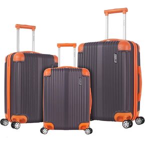 Rockland Berlin Hardside Expandable Spinner Wheel Luggage, Black, 3-Piece Set (20/24/28)