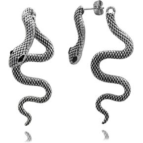 Gothic Snake Earring, Snake Earrings for Women,Punk Hip Hop Animal Snake Stud Earrings for Men Boy, Biker Party Jewelry Gift