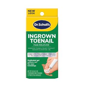 Dr. Scholl's INGROWN TOENAIL PAIN RELIEVER & TRIMMING KIT, 0.3 oz // Only OTC Treatment Proven to Relieve Ingrown Toenail Pain - Includes Medicated Gel + Foam Rings + Bandages + Clipper & Pusher Tools