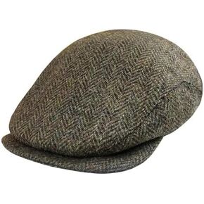 canmore fitting Hats for Men Peaky Blinders Golf Caps Newsboy Flat Beret Boston Tweed Wool Hat(Olive Green)