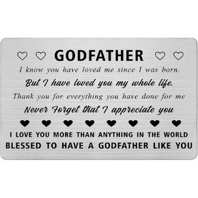 Yobent Godfather Card Gifts from Godchild, Godfather Fathers Day Wallet Card, Happy Birthday Gifts for Godfather from Goddaughter, Love the Godfather Easter Present, Best Godfather Gift Ideas