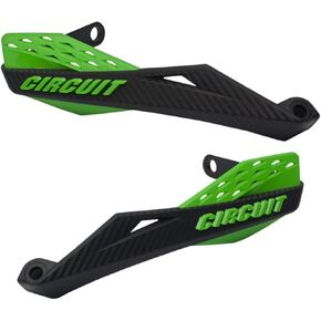 CIRCUIT EQUIPMENT Motorcycle Handguards - High Strength Motorcycle Handguards Fenix for Any Weather - Green Dirt Bike Handguards for 7-inch & 8-inch Handlebars with Screws
