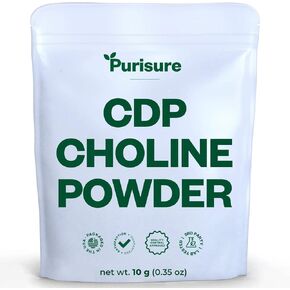 Purisure CDP Choline Powder, 50g | Brain Booster Supplement for Focus, Memory, Clarity, Energy | Improves Thinking Process, Emotional Well-Being | Reduces Mental Block & Fatigue | 200 Servings