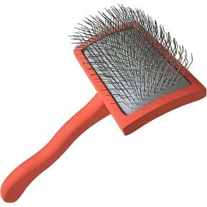Dog Slicker Brush for Goldendoodles Labradoodles Poodles, Professional Gromming Large Dematting Slicker Brush, Soft Long Stainless Steel Pins, Coat Slicker Brush for Dematting, Red, Large - [TaiQiang]