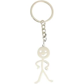 tenghong2021 Stainless Steel Funny Doodle Keychain Middle Finger Pendant Keyring Gift Long Distance Friendship for Men Women