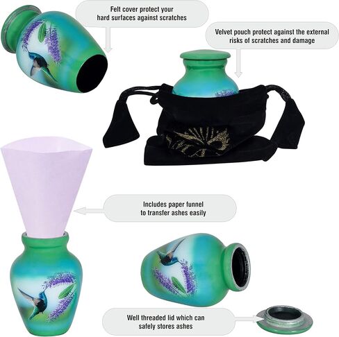 SMARA Small Keepsake Cremation Urn with Velvet Case | Choose from Unique Colors | Lovely Sharing Mini Metal Token for Human Ashes or Pet. (Lighthouse, Keepsake) Multicolor SN16112102 in Saudi Arabia