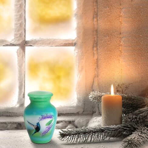 SMARA Small Keepsake Cremation Urn with Velvet Case | Choose from Unique Colors | Lovely Sharing Mini Metal Token for Human Ashes or Pet. (Lighthouse, Keepsake) Multicolor SN16112102 in Saudi Arabia