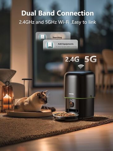 Yuposl Automatic Cat Feeders with Camera - 5G WiFi App Control 1080 HD Video with Night Vision, 2-Way Audio 16cup/136oz Cat Food Dispenser Easy to Use and Clean, Timed Pet Feeder Also for Dogs in Saudi Arabia