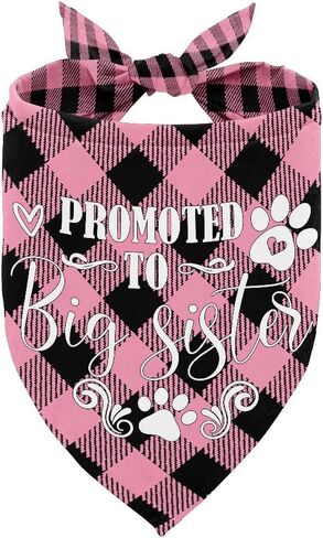 Dog Bandana, Promoted to Big Sister Dog Bandana, Dog Scarf Classical White Printing, Dog Scarf Accessories, Dog Bandana Pet Scarf, Pet White Scarf Gender Reveal Accessories, Dog Bandana Gift (F6) in Saudi Arabia