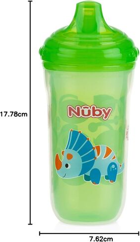 Nuby Plastic Insulated No Spill Easy Sip Cup with Vari-Flo Valve Hard Spout, Boy, 9 Oz, 3 Count in Saudi Arabia