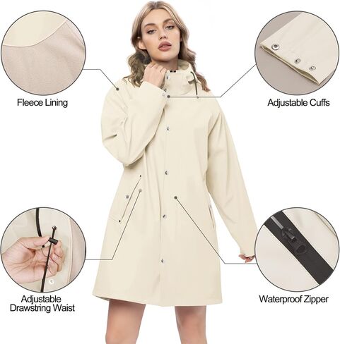 UNIQUEBELLA Women Long Trench Coat Single-Breasted Windproof Classic Overcoat Belted Slim Outerwear Coat with Belt & Hood in Kuwait