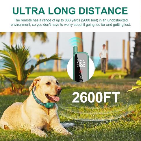 Heaflex Electric Dog Training Collar with Remote 1640FT, E-Shock, Safe Training Modes, Rechargeable IP67 Waterproof Collars for 1 Dog (Yellow) in Kuwait