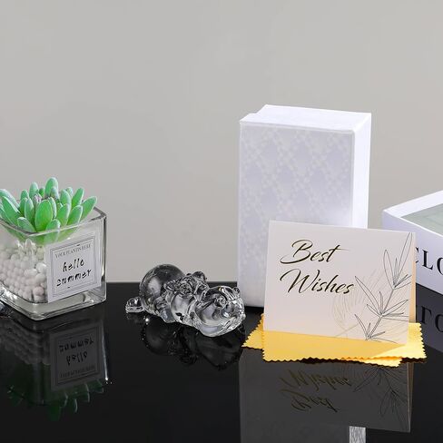 Qianwei رمادي كريستال فرس النهر الهدايا للنساء - اليدوية فرس النهر الزجاج الحيوانات فرس النهر التماثيل تحصيل الكريستال مكتب مكتب الجدول ديكور المنزل وزن الورق in Kuwait