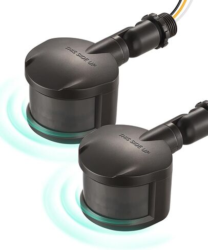 EDISHINE Motion Sensor, Automatic Dusk to Dawn, 180-Degree Replacement Motion Sensor, Adjustable Time & Detection Range Up to 60FT, Outdoor Motion Sensor for Security Floodlight, UL Listed, 2 Pack in Kuwait