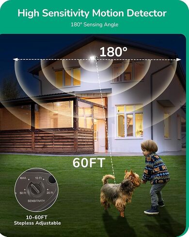 EDISHINE Motion Sensor, Automatic Dusk to Dawn, 180-Degree Replacement Motion Sensor, Adjustable Time & Detection Range Up to 60FT, Outdoor Motion Sensor for Security Floodlight, UL Listed, 2 Pack in Kuwait