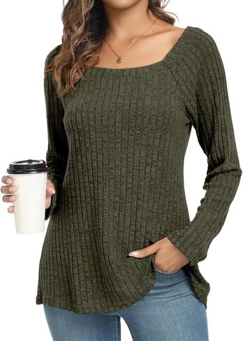 DILIUXING 2023 سترة نسائية طويلة الأكمام ناعمة ومريحة غير رسمية لطيفة بلايز بلوزات فضفاضة أساسية in Kuwait