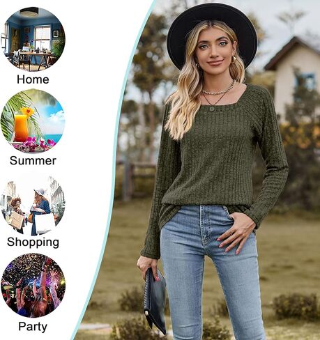 DILIUXING 2023 سترة نسائية طويلة الأكمام ناعمة ومريحة غير رسمية لطيفة بلايز بلوزات فضفاضة أساسية in Kuwait