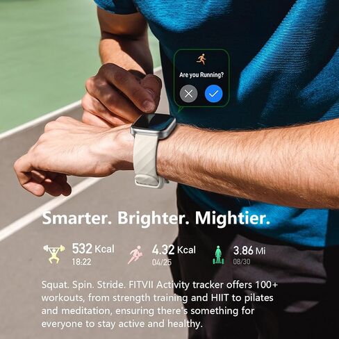 FITVII Health & Fitness Tracker 2024 (Answer/Make Calls), Smart Watch with 24/7 Heart Rate and Blood Pressure, Sleep Tracking, Blood Oxygen Monitor, 120+ Sport Mode Waterproof Activity Tracker in Saudi Arabia