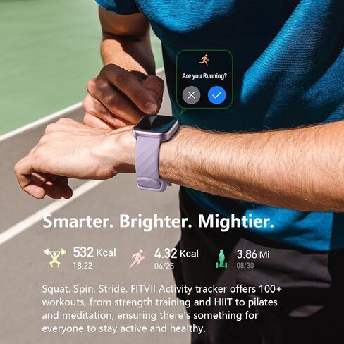 FITVII Health & Fitness Tracker 2024 (Answer/Make Calls), Smart Watch with 24/7 Heart Rate and Blood Pressure, Sleep Tracking, Blood Oxygen Monitor, 120+ Sport Mode Waterproof Activity Tracker in Saudi Arabia