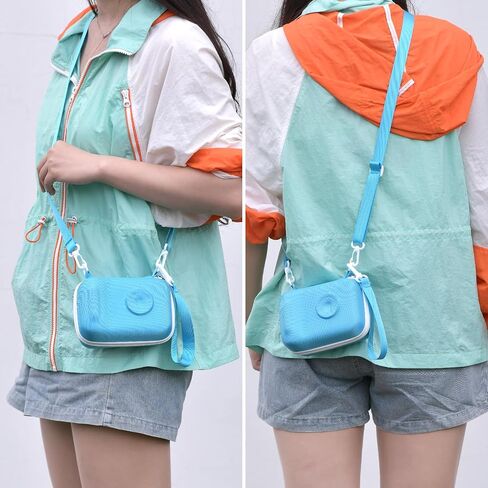 حقيبة كاميرا رقمية فورية للأطفال متوافقة مع كاميرا VTech KidiZoom PrintCam/Creator وورق إعادة تعبئة الطباعة الحرارية، حقيبة تخزين محمولة للسفر مع ملحقات وحزام كتف - وردي in Kuwait