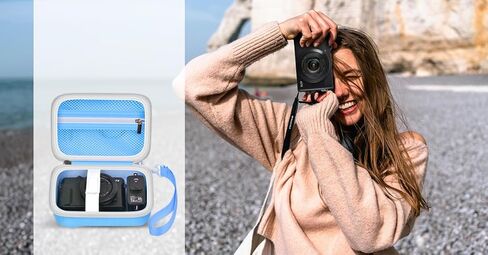 حقيبة كاميرا رقمية فورية للأطفال متوافقة مع كاميرا VTech KidiZoom PrintCam/Creator وورق إعادة تعبئة الطباعة الحرارية، حقيبة تخزين محمولة للسفر مع ملحقات وحزام كتف - وردي in Kuwait