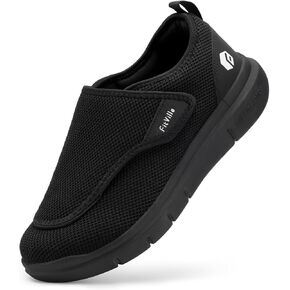 FitVille Diabetic Shoes for Men Extra Wide Slip-on Shoes for Swollen Feet Adjustable Walking Shoes for Elderly Foot Pain Relief Neuropathy - EasyTop Wings V2
