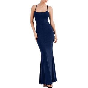 Women's Casual Lounge Bodycon Dress Slip Sexy Backless Sleeveless Slim Maxi Long Dresses