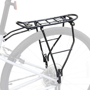 Bike Rear Rack 55LB Load Bearing Capacity Luggage Carrier, Height Adjustable Bike Cargo Rack Suits for 24-28 Inch Bike, Black