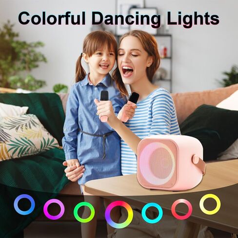 آلة كاريوكي صغيرة للأطفال من سن 4 إلى 12 عامًا مع 2 ميكروفون لاسلكي وأضواء ديسكو LED لحفلات المنزل، هدايا عيد ميلاد لـ 5 6 7 8 9 10 11 عامًا من المراهقين والبنات (أزرق) in Kuwait