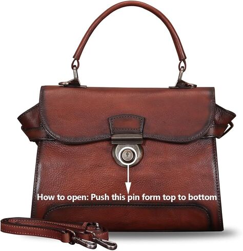 حقيبة جلدية أصلية حقائب كروس للنساء مصنوعة يدويًا حقيبة كتف عتيقة بمقبض علوي حقائب يد ومحافظ in Kuwait