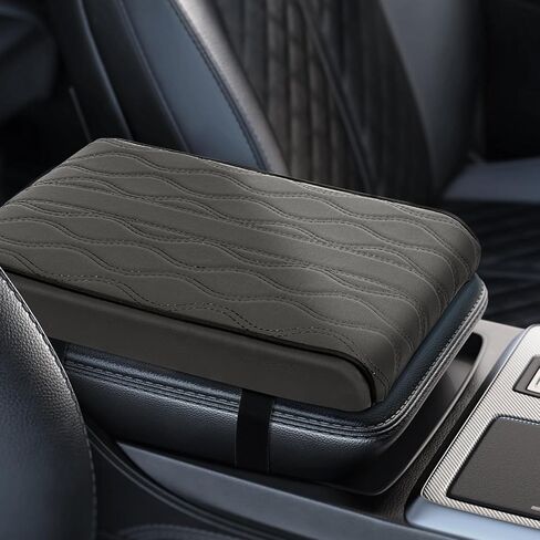 غطاء وحدة التحكم المركزية للسيارة، غطاء مسند ذراع من الجلد من الإسفنج الذكي للسيارة، واقي غطاء وحدة التحكم الوسطى، وسائد وسادة مسند الذراع لسيارات الدفع الرباعي/السيدان/المركبة (بني)، QCFS-954536 in Kuwait