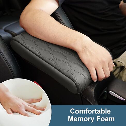 غطاء وحدة التحكم المركزية للسيارة، غطاء مسند ذراع من الجلد من الإسفنج الذكي للسيارة، واقي غطاء وحدة التحكم الوسطى، وسائد وسادة مسند الذراع لسيارات الدفع الرباعي/السيدان/المركبة (بني)، QCFS-954536 in Kuwait