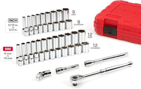 TEKTON 3/8 Inch Drive 6-Point Socket and Ratchet Set, 34-Piece (1/4-1 in.) | SKT15101 in Kuwait