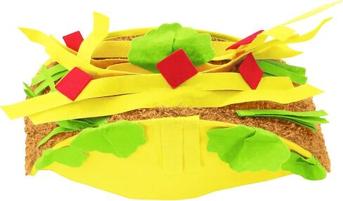 Adult Cheeseburger Hat - Adults Hamburger Hats - Novelty Silly Burger Cap - Funny Fast Food Costume Accessory, Multi-color, One Size in Kuwait