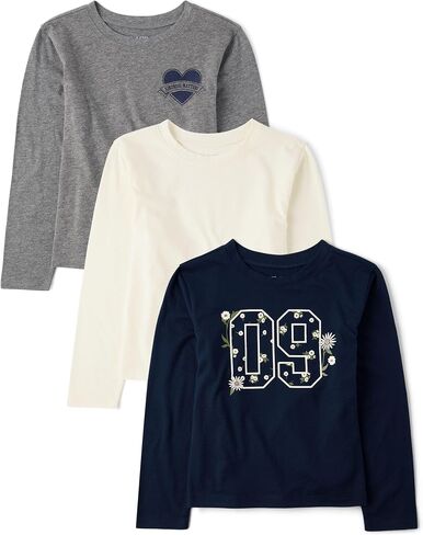 The Children's Place Girls' Long Sleeve Knit Fashion Shirt, VDay Raglan Tee, Medium in Saudi Arabia
