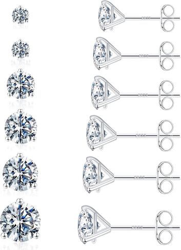 مجموعات أقراط IEFWELL، S925 من الفضة الإسترليني بعد 2 قيراط من قطع Asscher مكعب زركونيا أقراط مسمار مضادة للحساسية ذهبية/ذهبية وردية/أسود/فضي أقراط للنساء والرجال والفتيات المراهقات in Kuwait