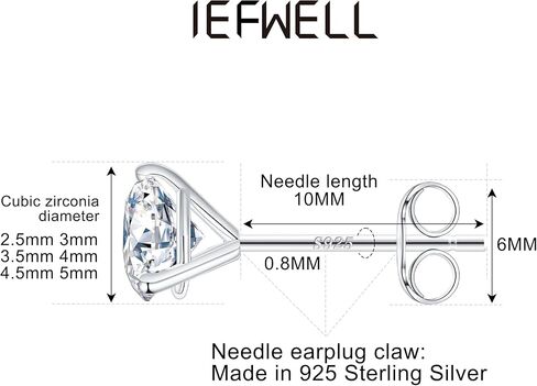 مجموعات أقراط IEFWELL، S925 من الفضة الإسترليني بعد 2 قيراط من قطع Asscher مكعب زركونيا أقراط مسمار مضادة للحساسية ذهبية/ذهبية وردية/أسود/فضي أقراط للنساء والرجال والفتيات المراهقات in Kuwait