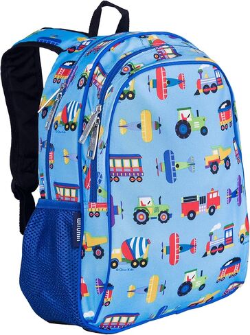 Wildkin 15-Inch Kids Backpack for Boys & Girls, Perfect for Early Elementary, Backpack for Kids Features Padded Back & Adjustable Strap, Ideal for School & Travel Backpacks(Trains, Planes, and Trucks) in Kuwait